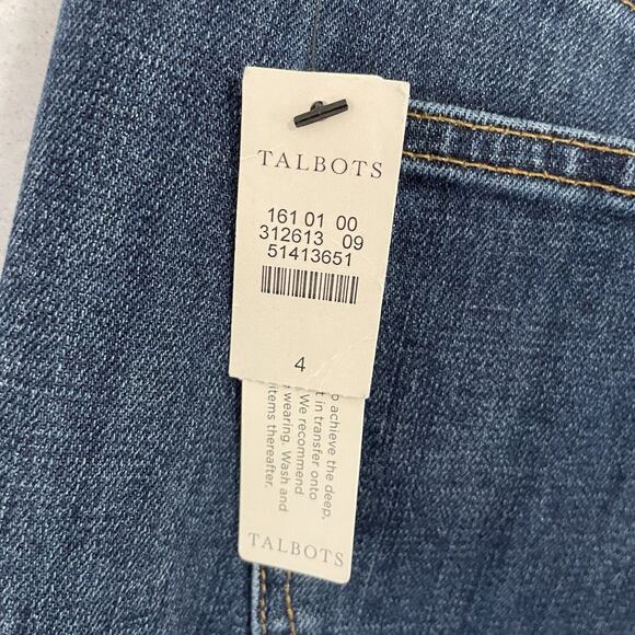 Talbots Jeans Size 4 Blue BOYFRIEND Plaid Patch FLAWLESS FIVE-POCKET NEW - Picture 9 of 12